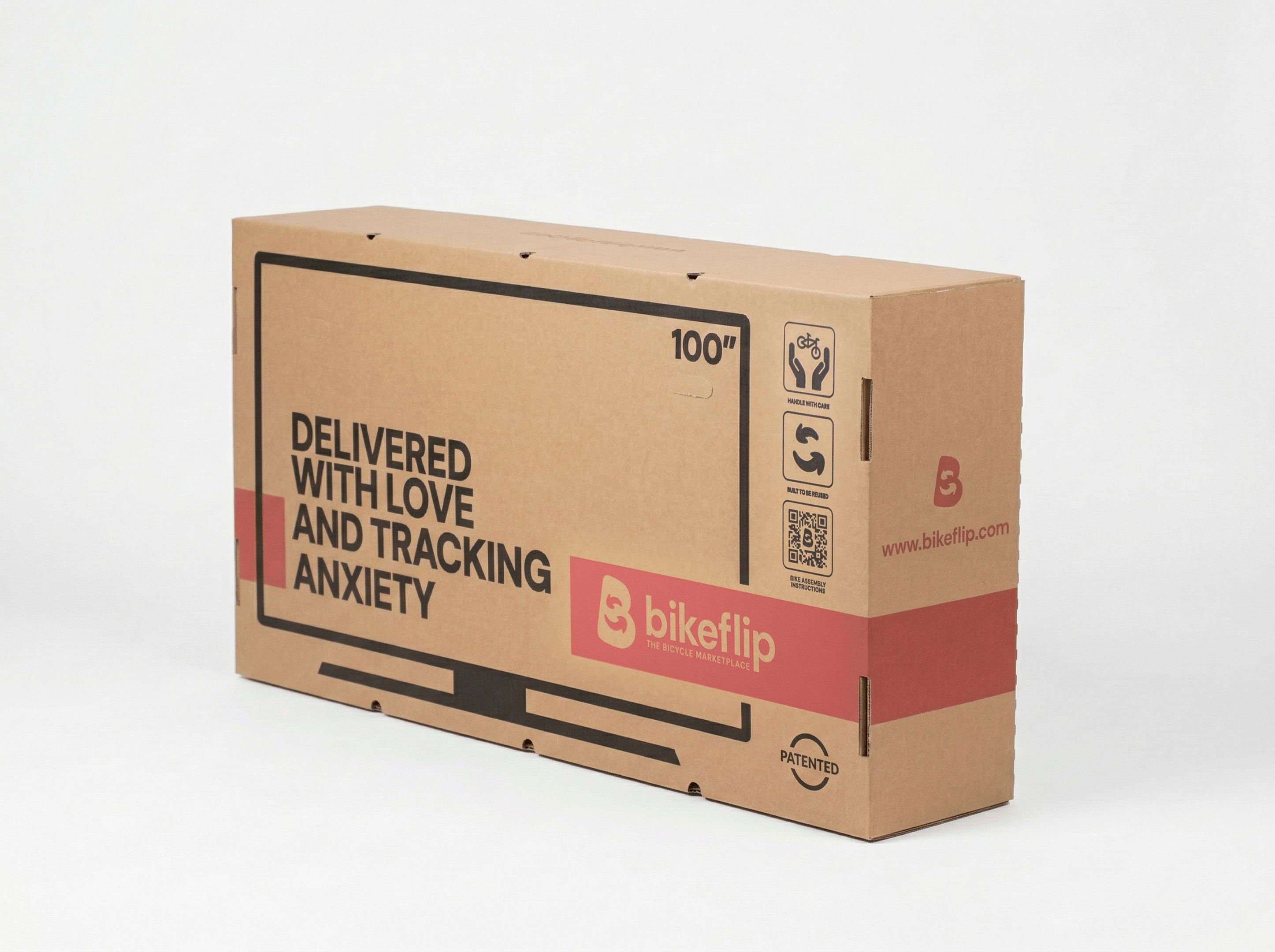Versiegelte und versandbereite Bikeflip Box